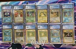 10 WOTC 1999+ HOLO Rare CGC Graded Vintage Pokemon Card Slab LOT! PSA BGS