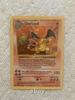 1999 Base Set SHADOWLESS Charizard HOLO 4/102 Pokemon Card Green Wings