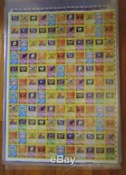 1999 FOSSIL Unlimited NON Holo Rare Pokemon Card Uncut Sheet. 110 cards