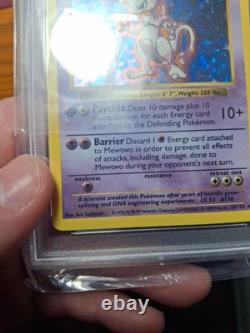 1999 Mewtwo Holographic Shadowless Pokemon Card Psa 7