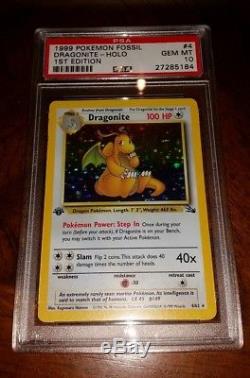 1999 PSA 10 1st Edition Dragonite 4/62 Fossil Set Holo Ultra Rare Pokemon Card