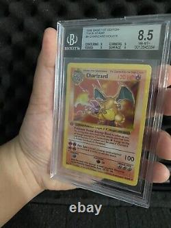 1999 Pokemon Base Set Shadowless 1st Edition Holo Charizard-BGS 8.5 THICK STAMP