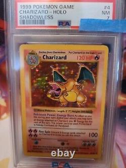 1999 Pokemon Base Set Shadowless Charizard Holo Rare 4/102 Near Mint PSA 7