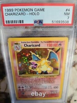 1999 Pokemon Card Base Set 4/102 Charizard Holo Rare PSA 7 NEAR MINT