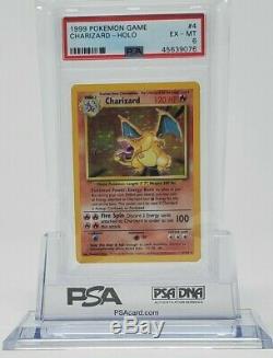 1999 Pokemon Card Game Base Set Charizard 4/102 Rare Holo PSA 6 EX-MT