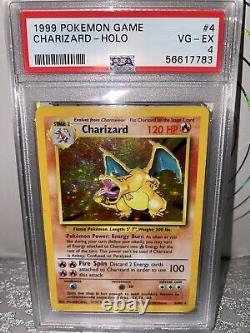 1999 Pokemon Charizard Holo Card PSA 4 4/102 Rare Base Set Unlimited Clean Front