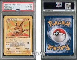 1999 Pokemon Fossil 1st Edition Raichu Non-Holo Card PSA 10