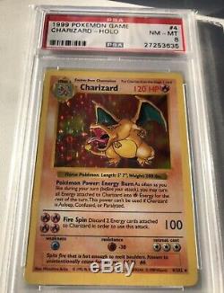 1999 Pokemon Shadowless Charizard PSA 8 Nm/mt Holo Rare Card