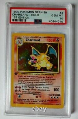 1999 Pokemon Spanish Charizard 1st Edition Holo (card# 4/102) Psa 10 Gem Mint