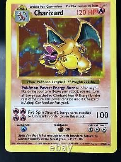 1999 Pokémon TCG Charizard Base Set 4/102 Shadowless Holo Rare