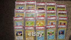 1999 Pokemon game Shadowless lot of 40 cards all graded psa 9 mint