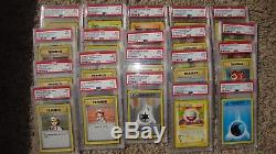 1999 Pokemon game Shadowless lot of 40 cards all graded psa 9 mint