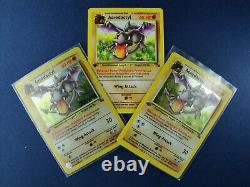 1ST EDITION AERODACTYL Pokémon Fossil 1/62 3 Pokemon Cards Holo Rares