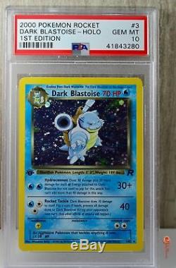 1st Ed Dark Blastoise Holo Rare Pokemon Card 3/82 Rocket Set PSA 10 GEM MINT