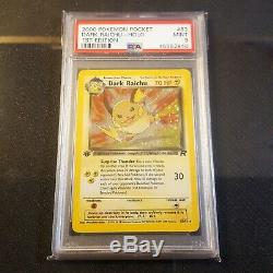 1st Ed Dark Raichu Holo Secret Rare Pokemon Card 83/82 Rocket Set PSA 9 MINT