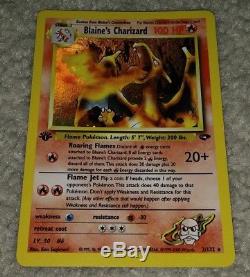 1st Edition Blaine's Charizard 2/132 Ultra Rare Holo Gym Challenge Pokemon Card