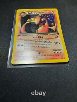 1st Edition Dark Charizard Holo Rare! SWIRL! Team Rocket POKEMON Card 4/82! EX