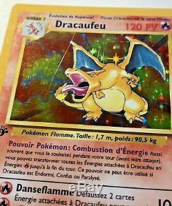 1st Edition Dracaufeu French Charizard 4/102 Pokemon Card Holo Rare Near Mint