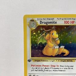 1st Edition Dragonite Fossil 4/62 Holo Rare LP WoTC Pokemon TCG Vintage