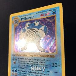 1st Edition Poliwrath 13/102 Base Set (Shadowless) Holo Rare Pokemon Card 1999