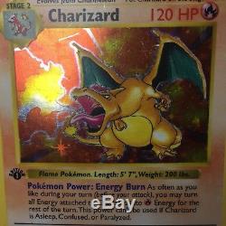 1st Edition Shadowless Charizard 4/102 Base Set Pokemon Card AUTHENTIC HP Played