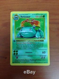 1st Edition Shadowless Venusaur Holo Rare Base Set Pokemon Trading Card NM