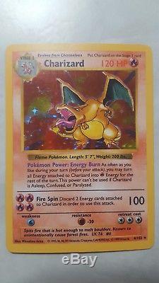 1x Charizard Shadowless Holo Base Set Rare Pokemon Card 4/102