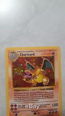 1x Charizard Shadowless Holo Base Set Rare Pokemon Card 4/102