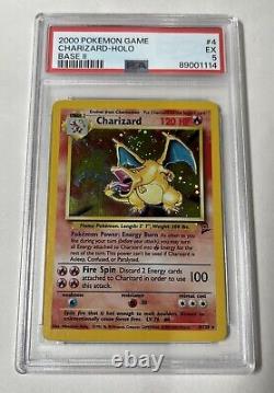 2000 Pokémon TCG Charizard Base Set 2 4/130 Holo Rare PSA 5