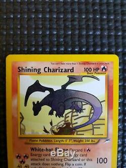 2000 SECRET RARE Shining Charizard 107/105 Holo Foil Pokemon Card Vintage LP