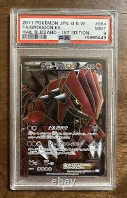 2011 Pokemon Japanese Hail Blizzard Groudon EX SR 054/052 1st ED PSA 9