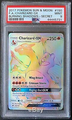 2017 Pokemon Card Charizard GX Burning Shadows Hyper Rare 150/157 PSA 9 MINT