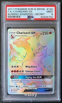 2017 Pokemon Card Charizard GX Burning Shadows Hyper Rare 150/157 PSA 9 MINT