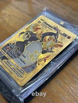 2020 Pokemon Gold Foil Charizard Vmax Rare MISPRINT ERROR Card 102/122 Holo Bled