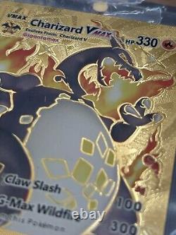 2020 Pokemon Gold Foil Charizard Vmax Rare MISPRINT ERROR Card 102/122 Holo Bled