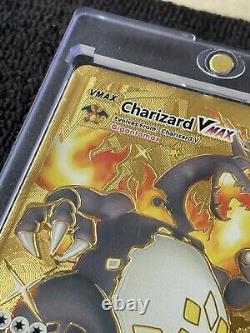 2020 Pokemon Gold Foil Charizard Vmax Rare MISPRINT ERROR Card 102/122 Holo Bled