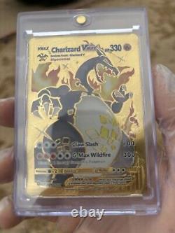 2020 Pokemon Gold Foil Charizard Vmax Rare MISPRINT ERROR Card 102/122 Holo Bled