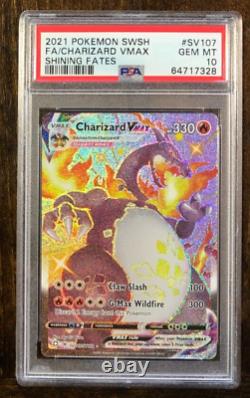 2021 Pokemon Shining Fates SV107 Charizard VMAX PSA 10 Shiny Vault graded card