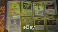 3 mini pokemon card binders lot with partial complete base set 1st eds holos +LOOK