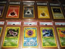 43 Graded Base Set Pokemon Cards 9 & 10 PSA & GMA Most are 1st edition 9 & 10