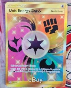 6 secret rare energy cards, Electric, grass, steel, fire, unit F. D. F, unit S. E. P