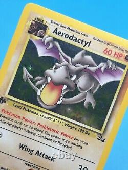 AERODACTYL Pokemon Card WOTC 1st Edition Fossil 1/62 HOLO NM