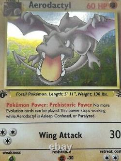 AERODACTYL Pokemon Card WOTC 1st Edition Fossil 1/62 HOLO NM