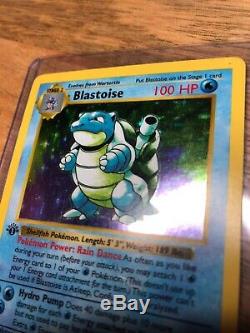 Blastoise 1st Edition Shadowless 2/102 Base Set Pokemon Card, Okay Condition