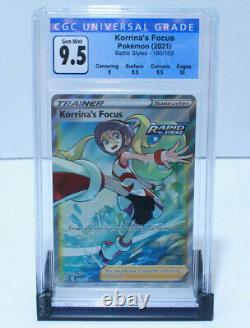 CGC 9.5 Korrina's Focus 160/163 Pokémon TCG Battle Styles Full Art 2021