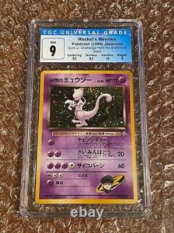 CGC 9 Rocket's Mewtwo Holo Rare Japanese Gym 2 Pokemon Card #150