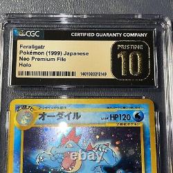 CGC Gem MINT 10 PRISTINE Feraligatr No. 160 Neo Premium File Holo Pokemon 1999