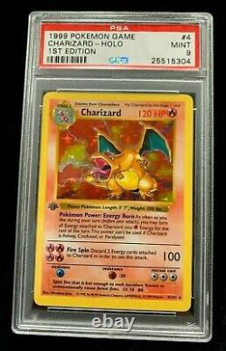 CHARIZARD 1st Edition Base Set Holo #4 PSA 9 Mint Pokemon 1999 Card Game Grail