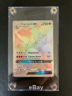 CHARIZARD-GX Pokemon TCG Card S&M Burning Shadows #150/147 SECRET RARE RAINBOWHP
