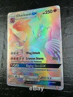 CHARIZARD-GX Pokemon TCG Card S&M Burning Shadows #150/147 SECRET RARE RAINBOWHP